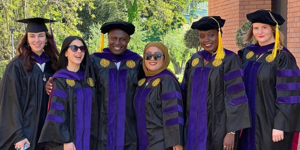 PROLAW graduates at the Rome Center in regalia